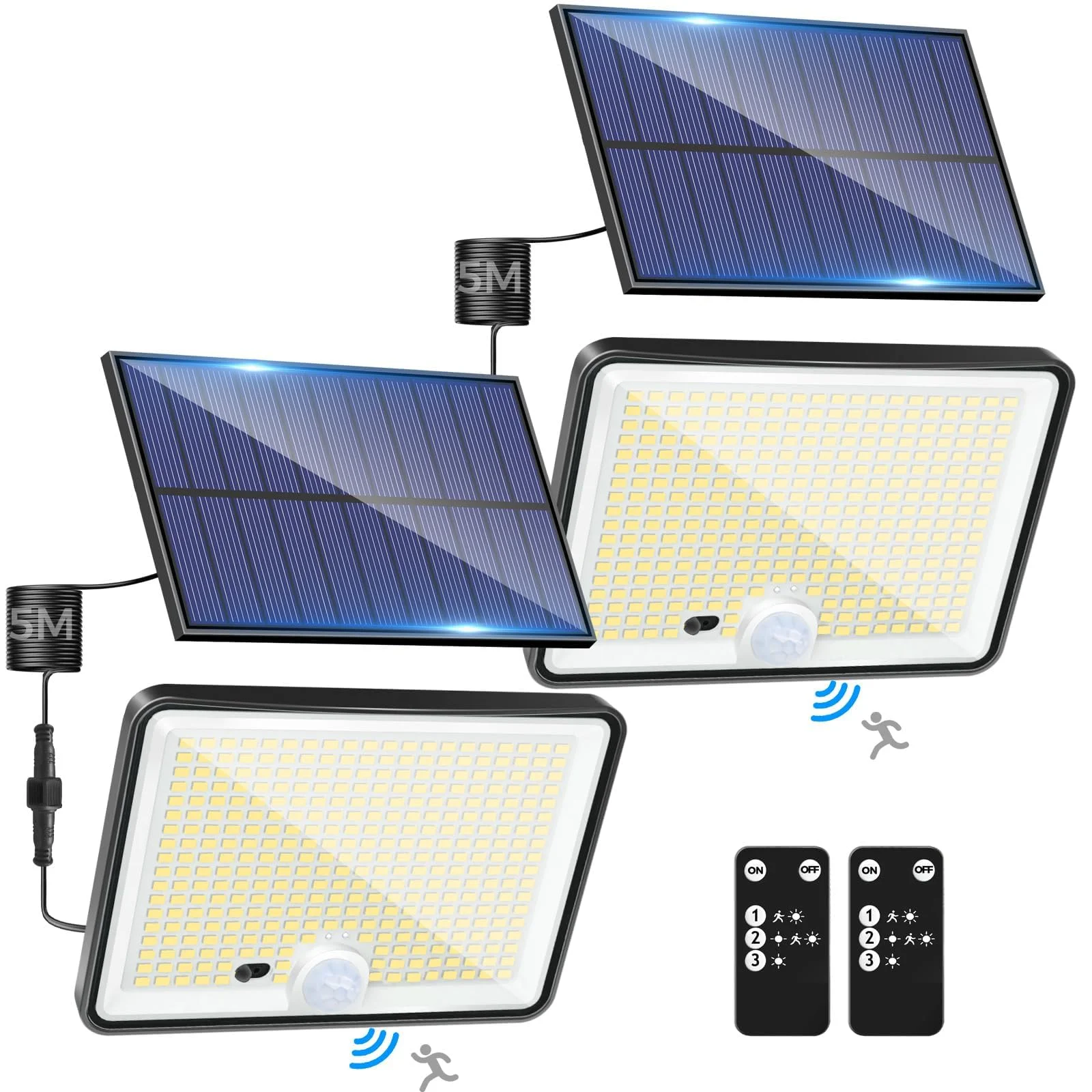 LOTMOS Foco Solar 342 LED con Mando (Pack de 2)