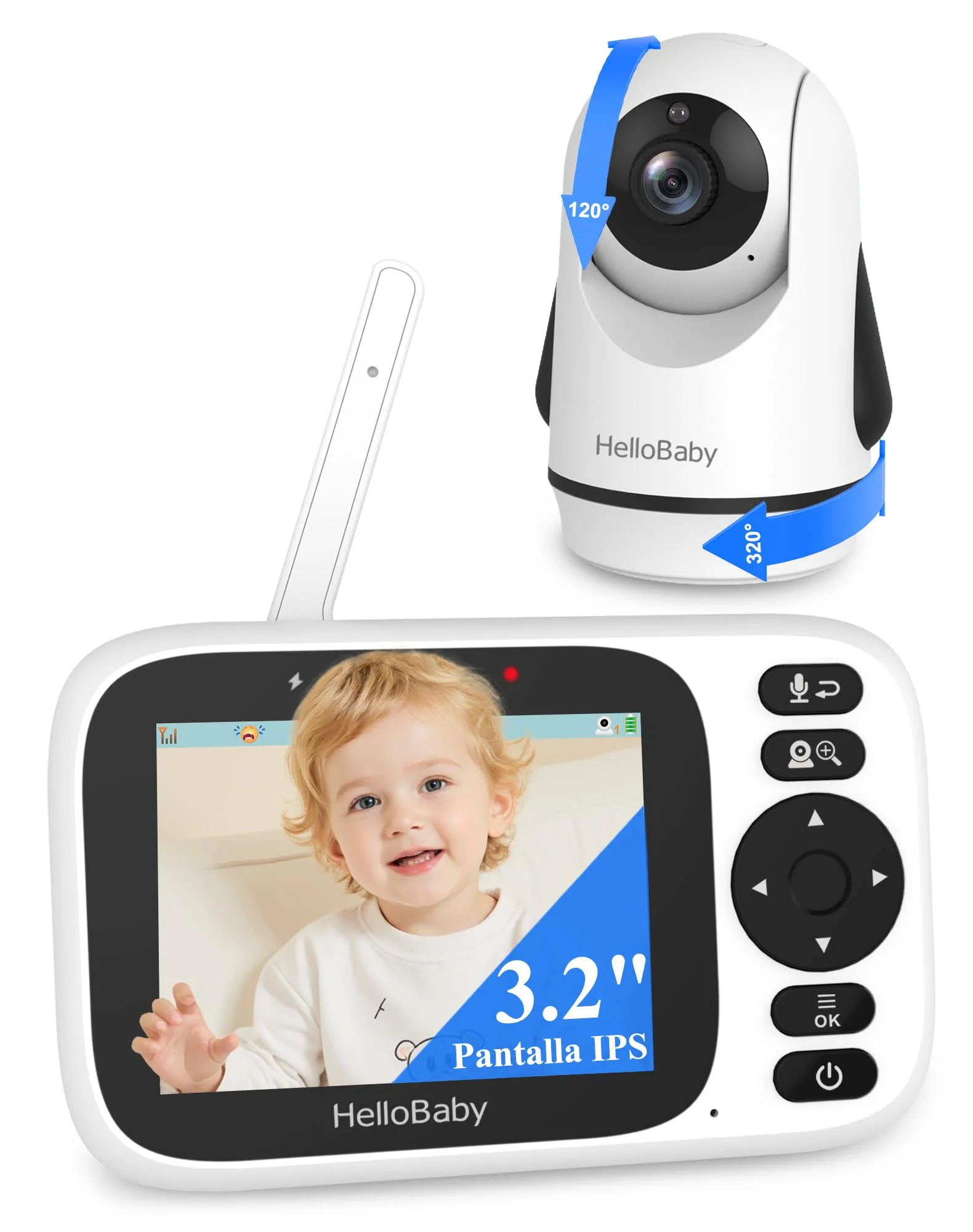 HelloBaby Vigilabebés 3,2" IPS